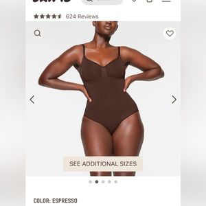 Skims seamless sculpt brief bodysuit in size Small Espresso colour